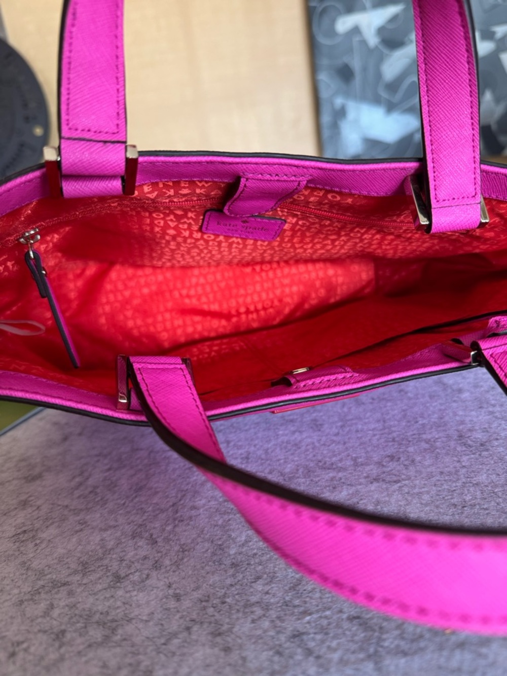 Kate Spade Hot Pink Leather Tote - Picture 3 of 16
